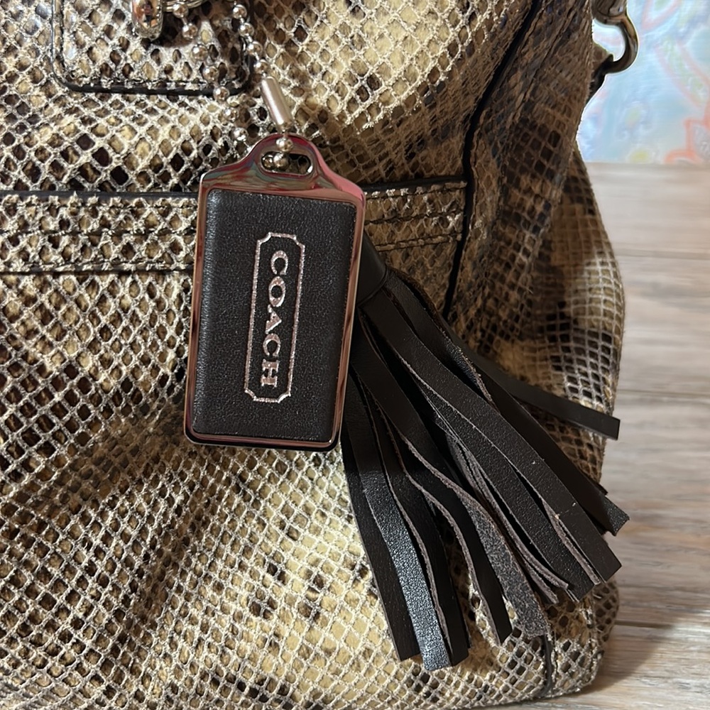 Coach Park Python Leather Carryall - image 7